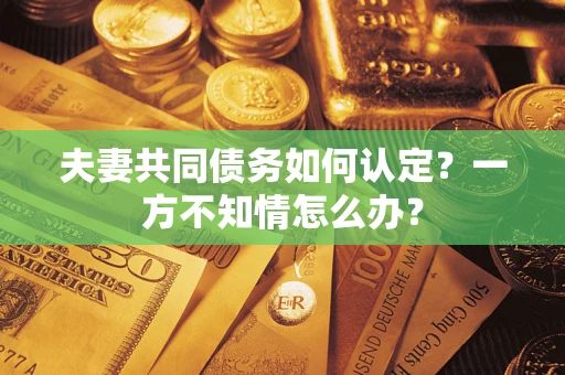 北京夫妻共同债务如何认定？一方不知情怎么办？